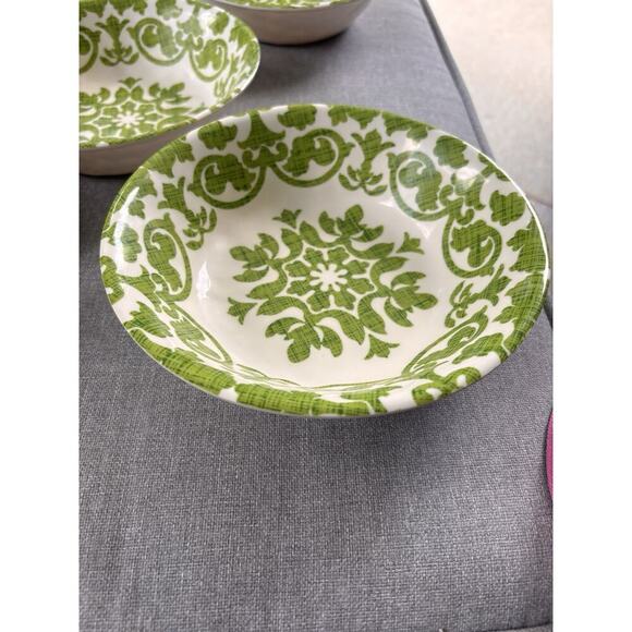 Pier 1 Set of 5 Royal Regal Trellis Lime Green Melamine 7.5” Cereal/Pasta Bowls - Picture 4 of 7